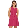thumbnail image 1 of Moomaya V Neck Rayon Sleeveless Fit And Flare Dress Summer Fashion Women's Dress, 1 of 9