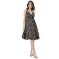 thumbnail image 1 of Moomaya V Neck Sleeveless Printed Georgette Dress - Women's Summer Dress, 1 of 9