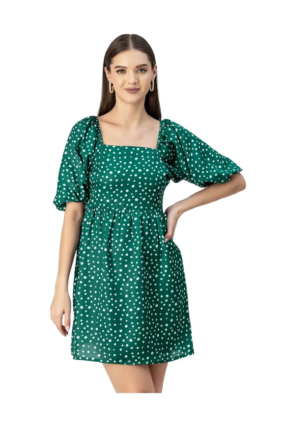 Whimsical Printed Short Sleeve Shift Dress - Fun And Playful Day Dress