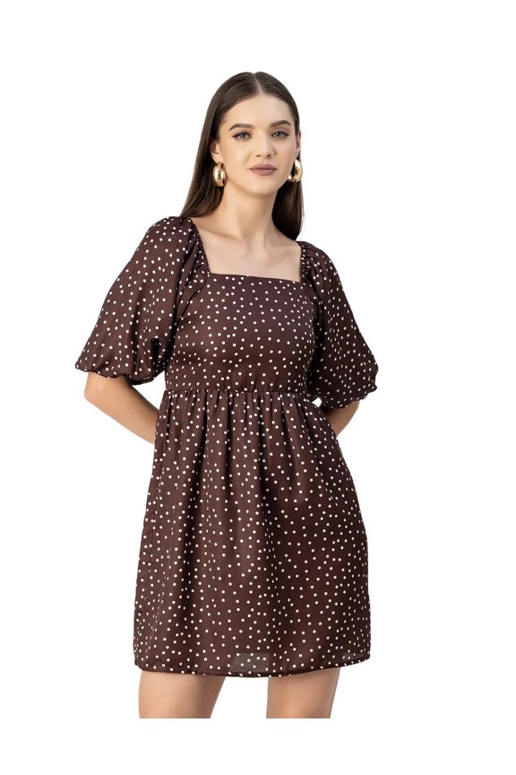 Whimsical Printed Short Sleeve Shift Dress - Fun And Playful Day Dress