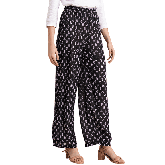 Moomaya Wide Leg Printed Palazzo Pants For Womens, Elastic Waist Bottoms
