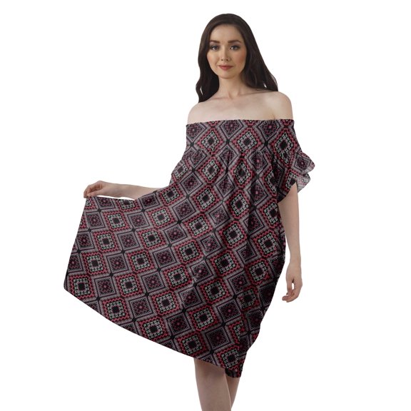 Moomaya WoMen's Party Night Dresses Plus Size Fluter Sleeve Casual Clothing