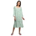 thumbnail image 1 of Moomaya WoMen's Printed Long Sleeve Square Neck Cotton Sleepwear Gown, 1 of 6