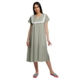 thumbnail image 1 of Moomaya WoMen's Printed Short Sleeve Nightdress V-Neck Cotton Sleepwear Gown, 1 of 5