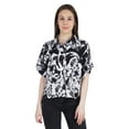 thumbnail image 1 of Moomaya WoMen's Printed Top Collar Neck Button-Down Shirt Short Sleeve Tunic, 1 of 8