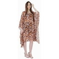 thumbnail image 1 of Moomaya WoMen's Short Hoodie Kaftan Loose Tunic Kimono Sleeve Mini Beach Cover Up Dress, 1 of 6