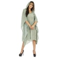 thumbnail image 1 of Moomaya WoMen's Short Hoodie Kaftan Loose Tunic Kimono Sleeve Mini Beach Cover Up Dress, 1 of 7