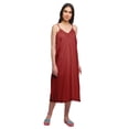 thumbnail image 1 of Moomaya WoMen's Solid Spaghetti Strap Nightdress Knee Length Sleepwear Gown, 1 of 6