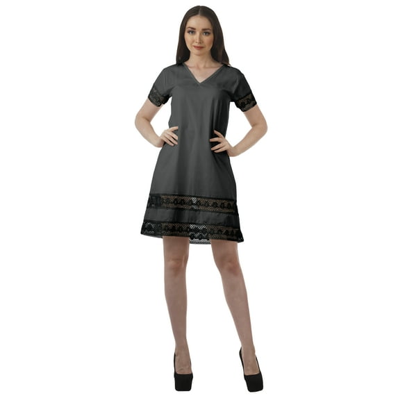 Moomaya Women Beach Solid Plus Size Cotton Flex Summer Outfit Ladies Dresses