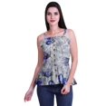 thumbnail image 1 of Moomaya Women Frill Smoked Crop Tank Top Cotton Slub Full Buttoned Closure Top, 1 of 5