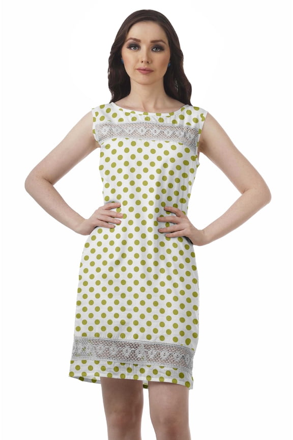 Women Plus Size Lace Summer Tunic Dress Sleeveless Women Mini Dress