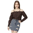 thumbnail image 1 of Moomaya Women Printed Long Sleeves Top, Off Shoulder Front Buttoned Shirt, 1 of 8