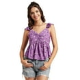 thumbnail image 1 of Moomaya Women Printed Ruffled Short Sleeves Top, Sweetheart Neck, Vacation Top, 1 of 8