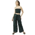thumbnail image 1 of Moomaya Women Summer Coord Set, Printed 2 Pcs Crop Top with Palazzo, Resort Wear, 1 of 8