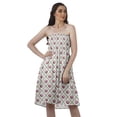 thumbnail image 1 of Moomaya Women Sundresses Tube Dress Printed Smocked Women Boho Knee Long Dress, 1 of 6