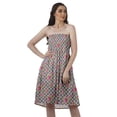 thumbnail image 1 of Moomaya Women Sundresses Tube Dress Printed Smocked Women Boho Knee Long Dress, 1 of 6