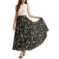 thumbnail image 1 of Moomaya Women's Chiffon Maxi Skirt with Lining - 40" Long Printed Skirt for Beach, Summer Outfits, High Waist Flowy Skirt, 1 of 7