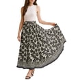 thumbnail image 1 of Moomaya Women's Chiffon Maxi Skirt with Lining - 40" Long Printed Skirt for Beach, Summer Outfits, High Waist Flowy Skirt, 1 of 7