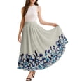thumbnail image 1 of Moomaya Women's Chiffon Maxi Skirt with Lining - 40" Long Printed Skirt for Beach, Summer Outfits, High Waist Flowy Skirt, 1 of 7