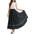 thumbnail image 1 of Moomaya Women's Chiffon Maxi Skirt with Lining - 40" Long Printed Skirt for Beach, Summer Outfits, High Waist Flowy Skirt, 1 of 7