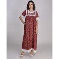 thumbnail image 1 of Moomaya Women's Cotton Maxi Nightdress | Soft & Breathable Sleepwear | Printed A-Line Nightgown With Lace & Pockets, 1 of 7