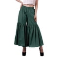 thumbnail image 1 of Moomaya Women's Elastic Waist Sharara Pants Cotton Loose Solid Color High Waist Dance Bottom, 1 of 6