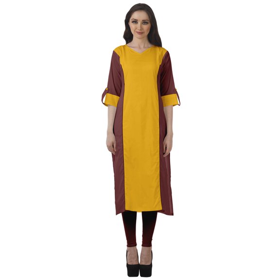 Moomaya Women's Ethnic Clothing Long Straight Punjabi Kurta For Women Indian Casual Dress