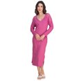 thumbnail image 1 of Moomaya Women's Long Nightdress - Elegant V-Neck Maxi Nightgown With Lace Detailing & Side Slit, 1 of 8