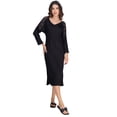 thumbnail image 1 of Moomaya Women's Long Nightdress - Elegant V-Neck Maxi Nightgown With Lace Detailing & Side Slit, 1 of 8