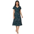 thumbnail image 1 of Moomaya Women's Printed Button Down Dress V Neck Short Sleeve Midi Dress, 1 of 8