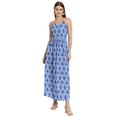 thumbnail image 1 of Moomaya Women's Printed Cut Out Halter Dress, Sleeveless Maxi V-Neck Dress, 1 of 8