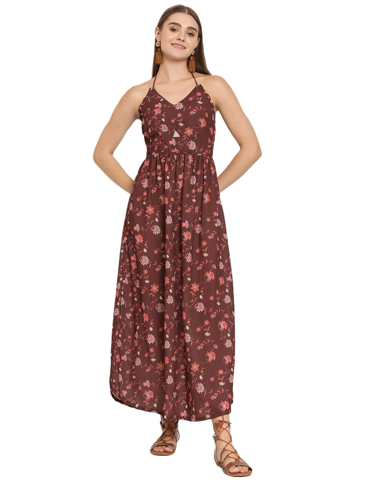 Red Halter Maxi Swing Chiffon Dress 2923 Red Halter Maxi Swing Chiffon Dress 2923