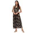 thumbnail image 1 of Moomaya Women's Printed Halter Maxi Dress, Sleeveless V-Neck Evening Dress, 1 of 8
