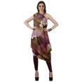 thumbnail image 1 of Moomaya Women's Printed One-Shoulder Cowl Kurti Sleeveless Dress Boho Party Designer Clothing, 1 of 7
