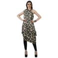 thumbnail image 1 of Moomaya Women's Printed One-Shoulder Cowl Kurti Sleeveless Dress Boho Party Designer Clothing, 1 of 7