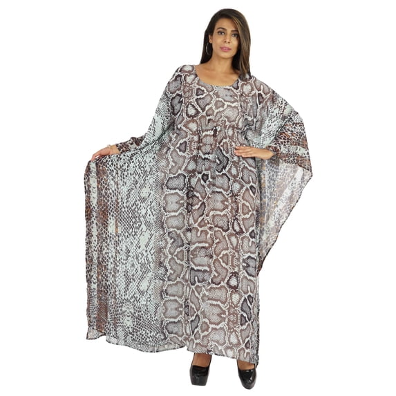 Moomaya Women's Sexy Swimsuit Cover Up Caftan Kimono Sleeve Beachwear Sheer Kaftan