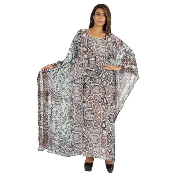 Moomaya Women's Sexy Swimsuit Cover Up Caftan Kimono Sleeve Beachwear Sheer Kaftan