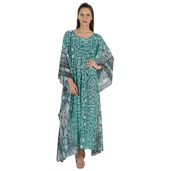 Moomaya Women's Sexy Swimsuit Cover Up Caftan Kimono Sleeve Beachwear Sheer Kaftan