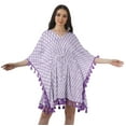 thumbnail image 1 of Moomaya Women's Short Tassel Kaftan Casual Swimwear Swimsuit Cover Up Short Beach Caftan Dress, 1 of 7