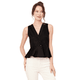 thumbnail image 1 of Moomaya Women's Solid Peplum Top, V Neck Sleeveless Cotton Slub Formal Top Blouse, 1 of 8