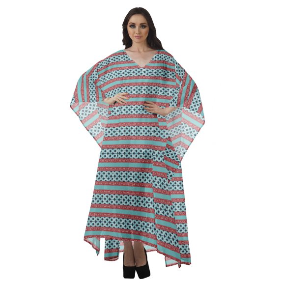 Moomaya Women's Swimsuit Cover up Caftan Swimwear Sheer Turkish Kaftans Beach Long Dress