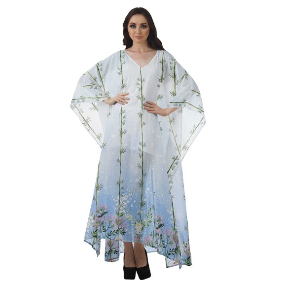 Moomaya Women's Swimsuit Cover up Caftan Swimwear Sheer Turkish Kaftans Beach Long Dress