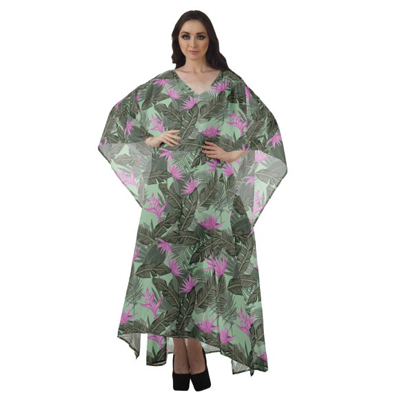 Moomaya Women's Swimsuit Cover up Caftan Swimwear Sheer Turkish Kaftans Beach Long Dress