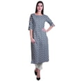 thumbnail image 1 of Moomaya Womens 2-Piece Cotton Printed Kurta With Pants Indian Ethnic Suit Dress, 1 of 7