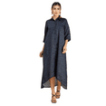 thumbnail image 1 of Moomaya Womens Button Down Midi Dress, Collared Neck, Quarter Sleeves Dress, 1 of 8