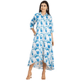 thumbnail image 1 of Moomaya Womens Button Down Midi Dress, Collared Neck, Quarter Sleeves Dress, 1 of 8