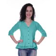 thumbnail image 1 of Moomaya Womens Cotton Peplum Top V-Neck Cotton Tunic Ethnic Blouse, 1 of 7