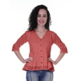 thumbnail image 1 of Moomaya Womens Cotton Peplum Top V-Neck Cotton Tunic Ethnic Blouse, 1 of 7