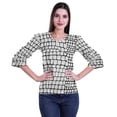 thumbnail image 1 of Moomaya Womens Cotton Plus Size 3 /4 Sleeve Tops Round Neck Casual T-Shirt Top, 1 of 5
