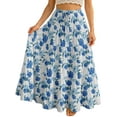 thumbnail image 1 of Moomaya Womens Cotton Resort Skirt with Pockets | Tiered Maxi Summer Skirt | 40-Inch Vacation Wear | Flowy Vacation Outfit, 1 of 7